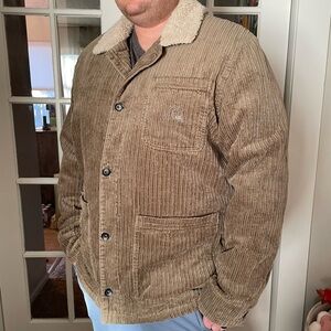 Quiksilver XL Sherpa-Lined Corduroy Utility Jacket – 90s Inspired, Cold Weather